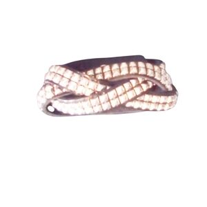 Faux Leather And Silver Tone Studs Braclet Two Snap Closure